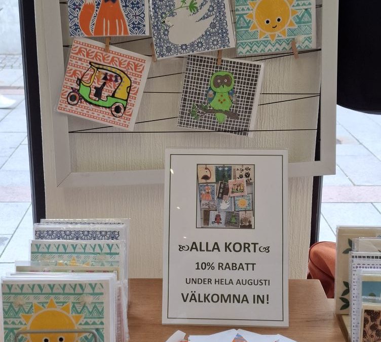10% rabatt på trevliga kort under Augusti månad